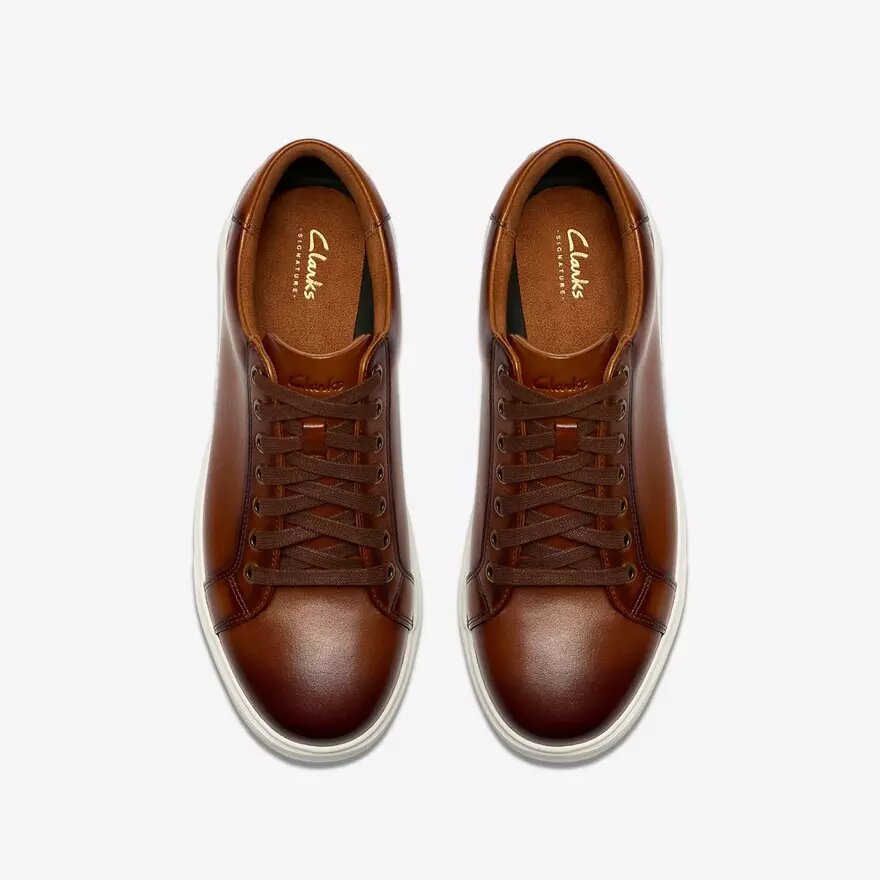 Goswell Tie sneakers i tan læder for mænd Goswell Tie sneakers i tan læder for mænd