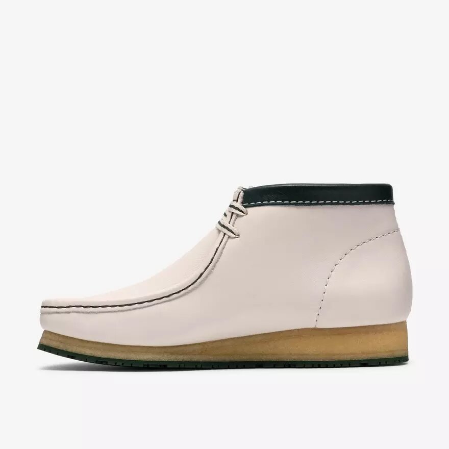 Herre Walla Boot Rb i hvidt læder fra Wallabees Herre Walla Boot Rb i hvidt læder fra Wallabees
