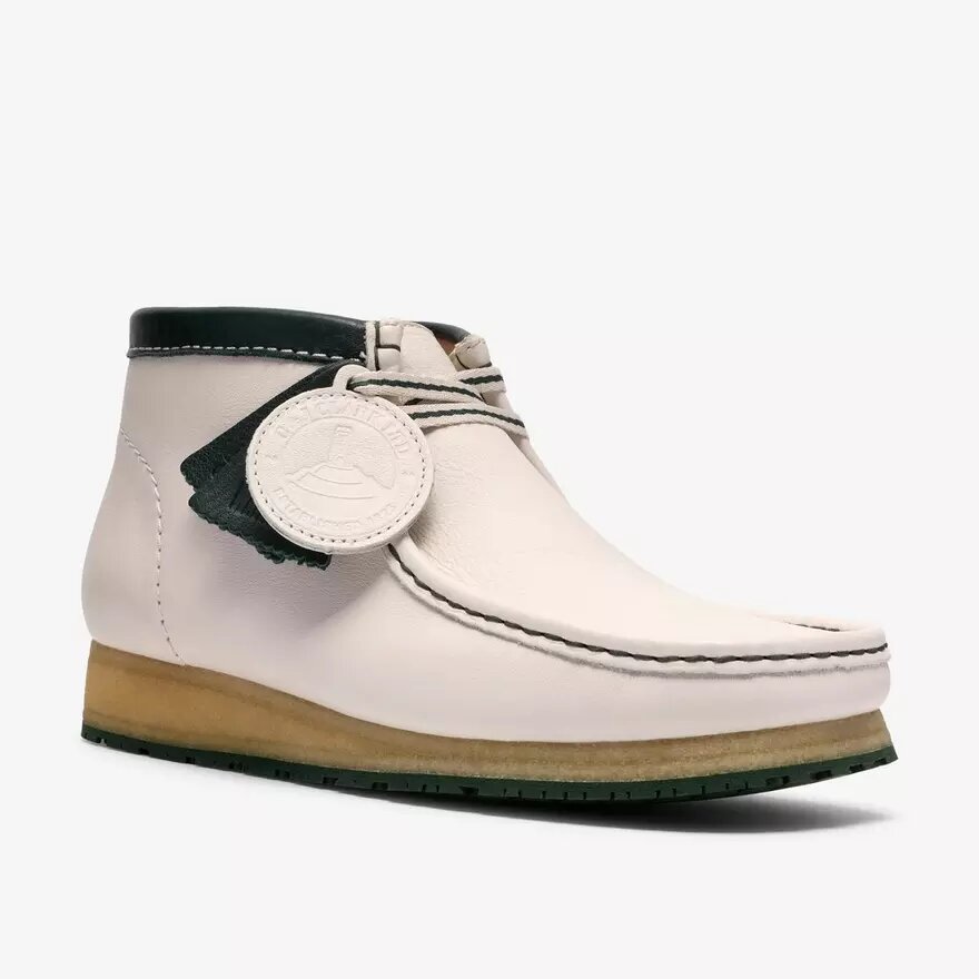 Herre Walla Boot Rb i hvidt læder fra Wallabees Herre Walla Boot Rb i hvidt læder fra Wallabees