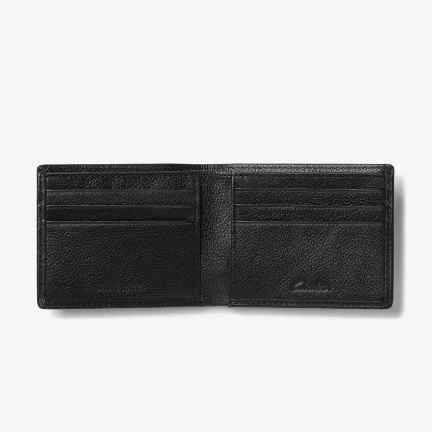 Herreklassisk Pebble Slimfold-punge, sort, USA Herreklassisk Pebble Slimfold-punge, sort, USA