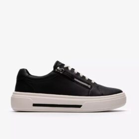 Hollyrose Zip sneakers i sort læder til kvinder Hollyrose Zip sneakers i sort læder til kvinder