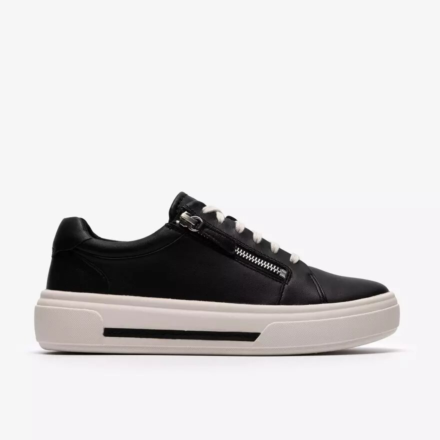 Hollyrose Zip sneakers i sort læder til kvinder Hollyrose Zip sneakers i sort læder til kvinder