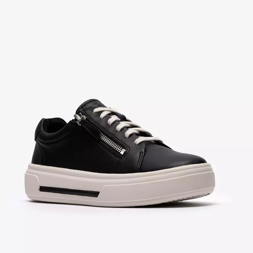 Hollyrose Zip sneakers i sort læder til kvinder Hollyrose Zip sneakers i sort læder til kvinder