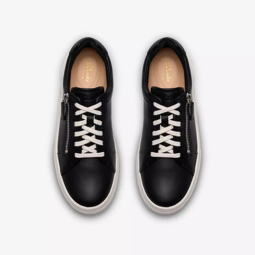 Hollyrose Zip sneakers i sort læder til kvinder Hollyrose Zip sneakers i sort læder til kvinder