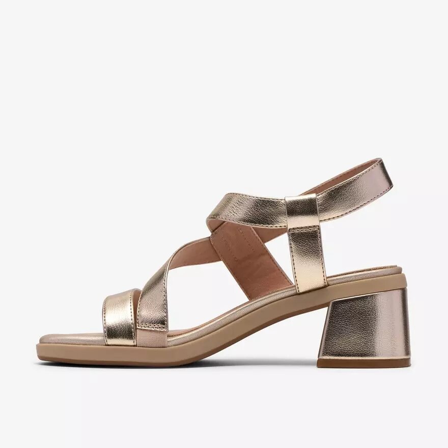Jaylan Sol-sandaler med hæl i farven Champagne til kvinder Jaylan Sol-sandaler med hæl i farven Champagne til kvinder
