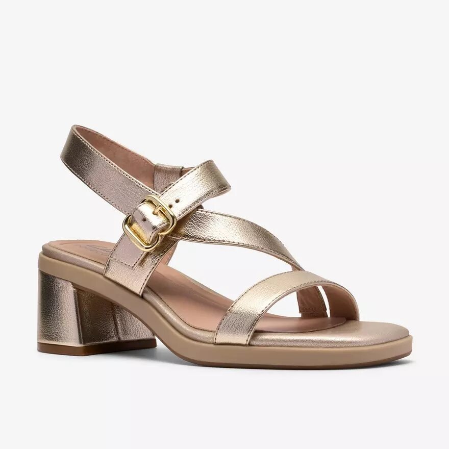 Jaylan Sol-sandaler med hæl i farven Champagne til kvinder Jaylan Sol-sandaler med hæl i farven Champagne til kvinder