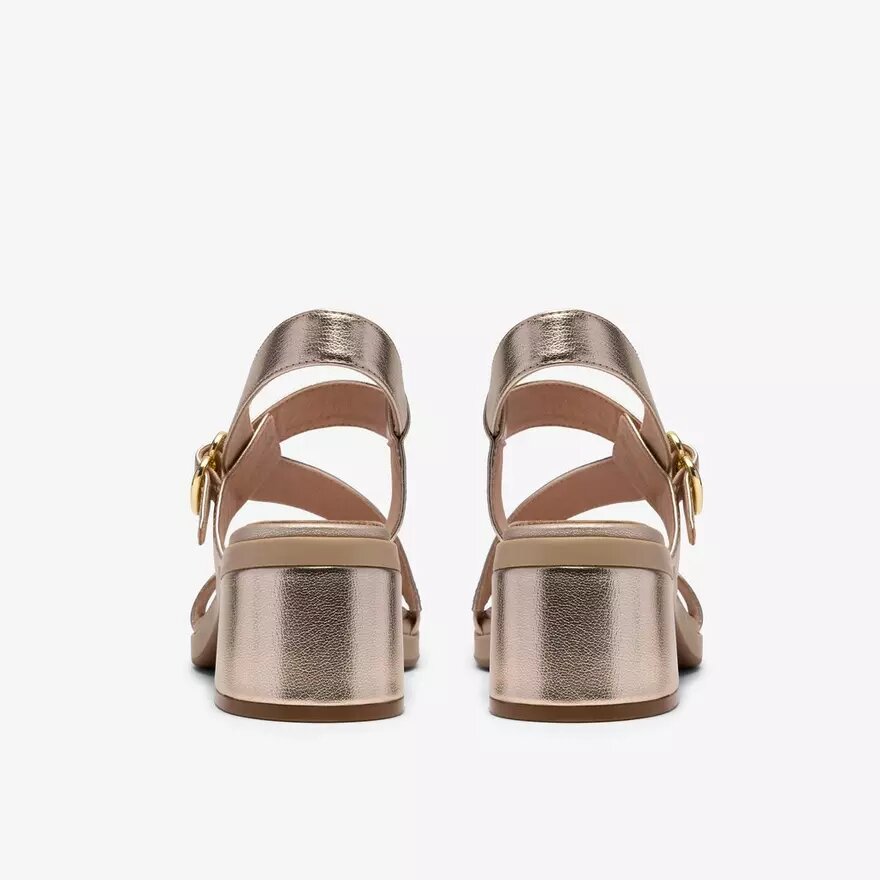 Jaylan Sol-sandaler med hæl i farven Champagne til kvinder Jaylan Sol-sandaler med hæl i farven Champagne til kvinder