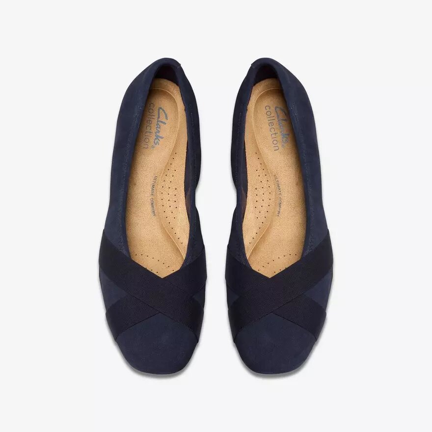 Jazmynn Gem ballerinasko til kvinder i navy ruskind Jazmynn Gem ballerinasko til kvinder i navy ruskind