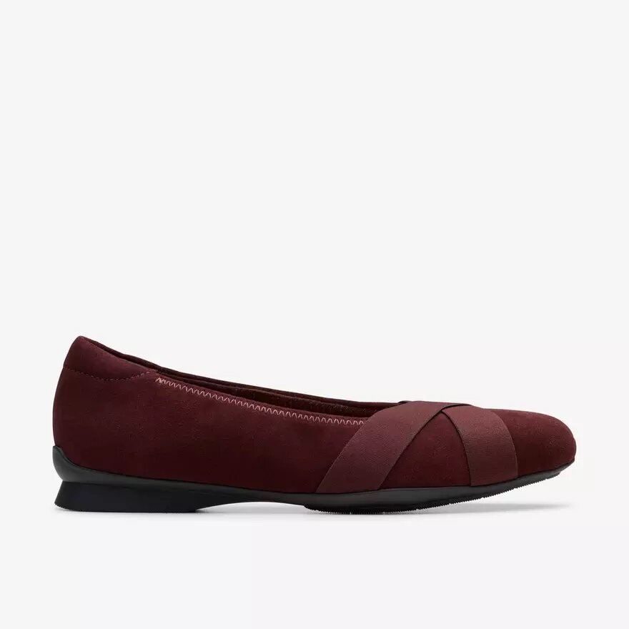 Jazmynn Gem Merlot-ballerinasko i ruskind til kvinder Jazmynn Gem Merlot-ballerinasko i ruskind til kvinder