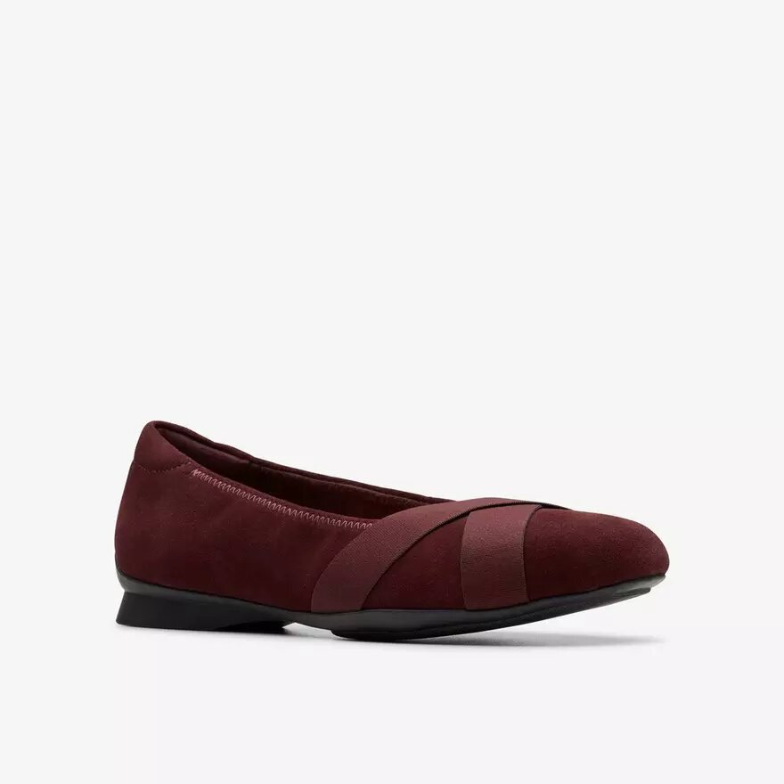 Jazmynn Gem Merlot-ballerinasko i ruskind til kvinder Jazmynn Gem Merlot-ballerinasko i ruskind til kvinder