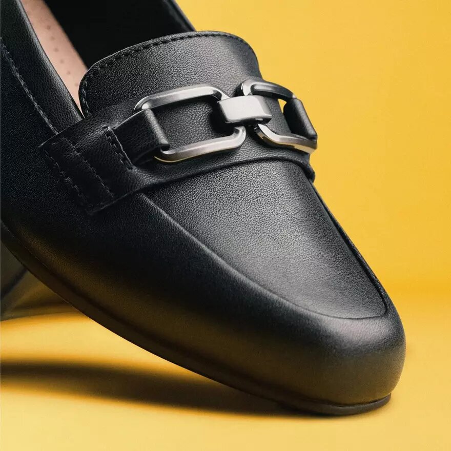 Juliet Echo sort læder Loafers til kvinder Juliet Echo sort læder Loafers til kvinder