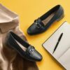 Juliet Echo sort læder Loafers til kvinder Juliet Echo sort læder Loafers til kvinder