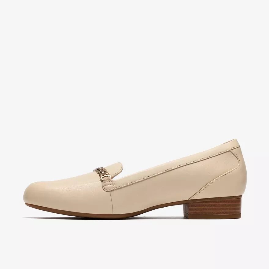 Juliet Mia cremefarvede læderslip-ons til kvinder Juliet Mia cremefarvede læderslip-ons til kvinder