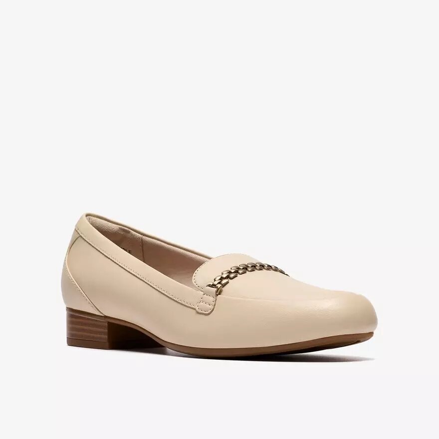 Juliet Mia cremefarvede læderslip-ons til kvinder Juliet Mia cremefarvede læderslip-ons til kvinder