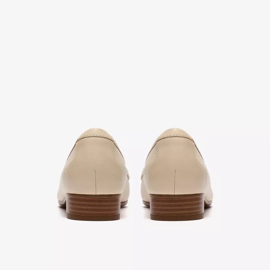 Juliet Mia cremefarvede læderslip-ons til kvinder Juliet Mia cremefarvede læderslip-ons til kvinder