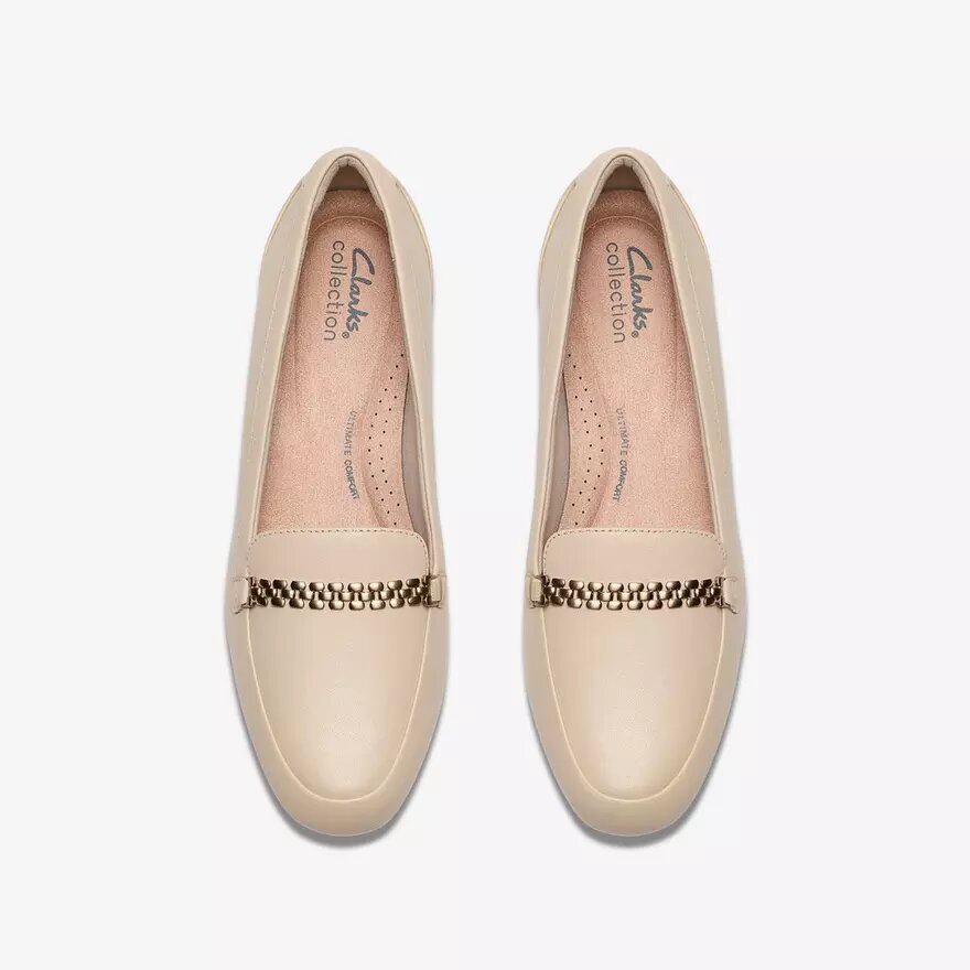Juliet Mia cremefarvede læderslip-ons til kvinder Juliet Mia cremefarvede læderslip-ons til kvinder