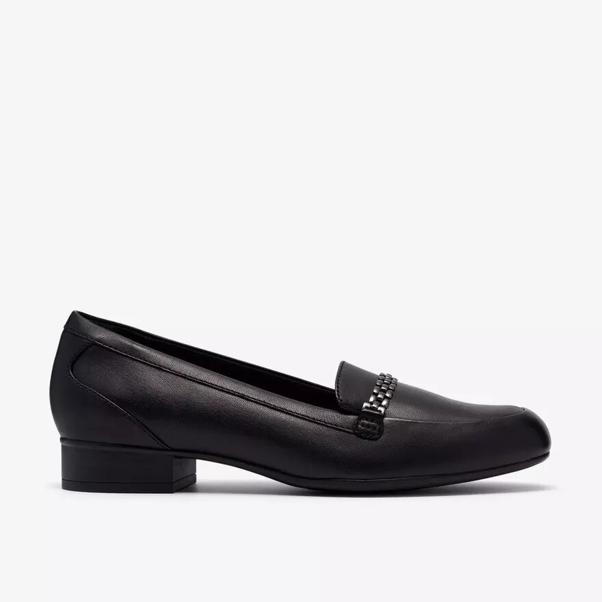 Juliet Mia slip-ons i sort læder til kvinder Juliet Mia slip-ons i sort læder til kvinder