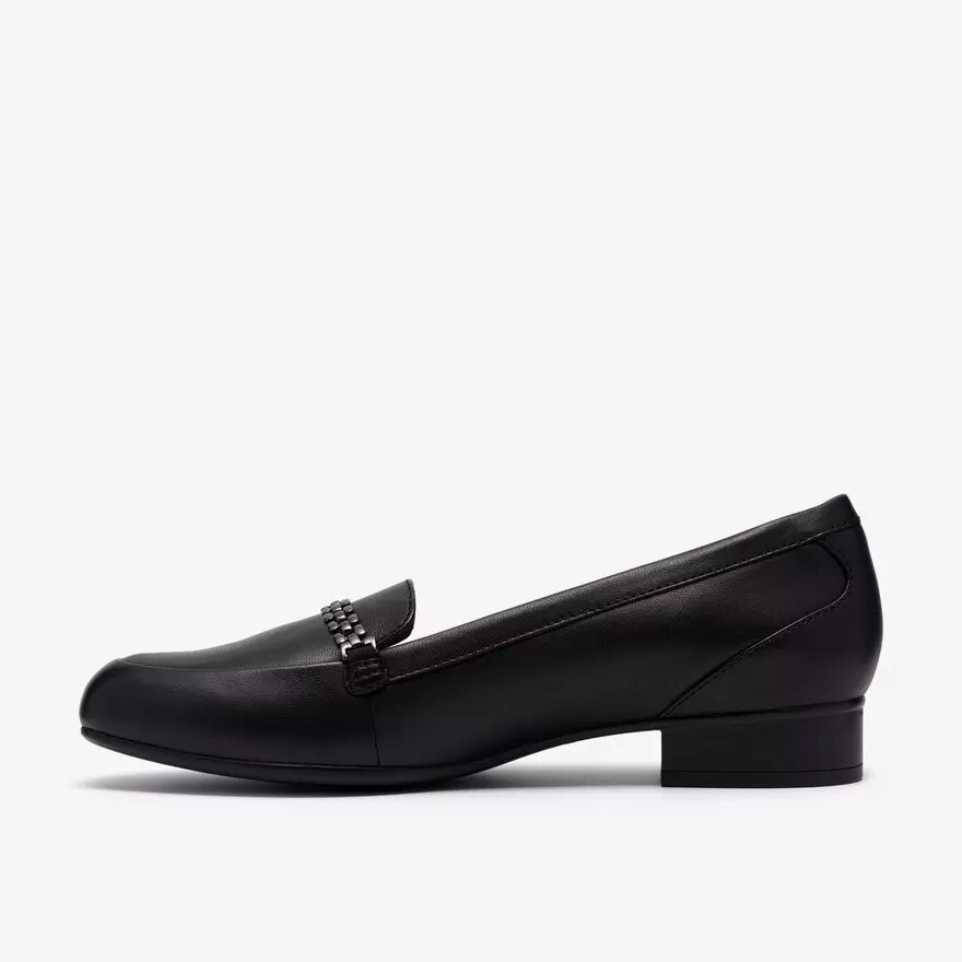 Juliet Mia slip-ons i sort læder til kvinder Juliet Mia slip-ons i sort læder til kvinder