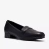 Juliet Mia slip-ons i sort læder til kvinder Juliet Mia slip-ons i sort læder til kvinder