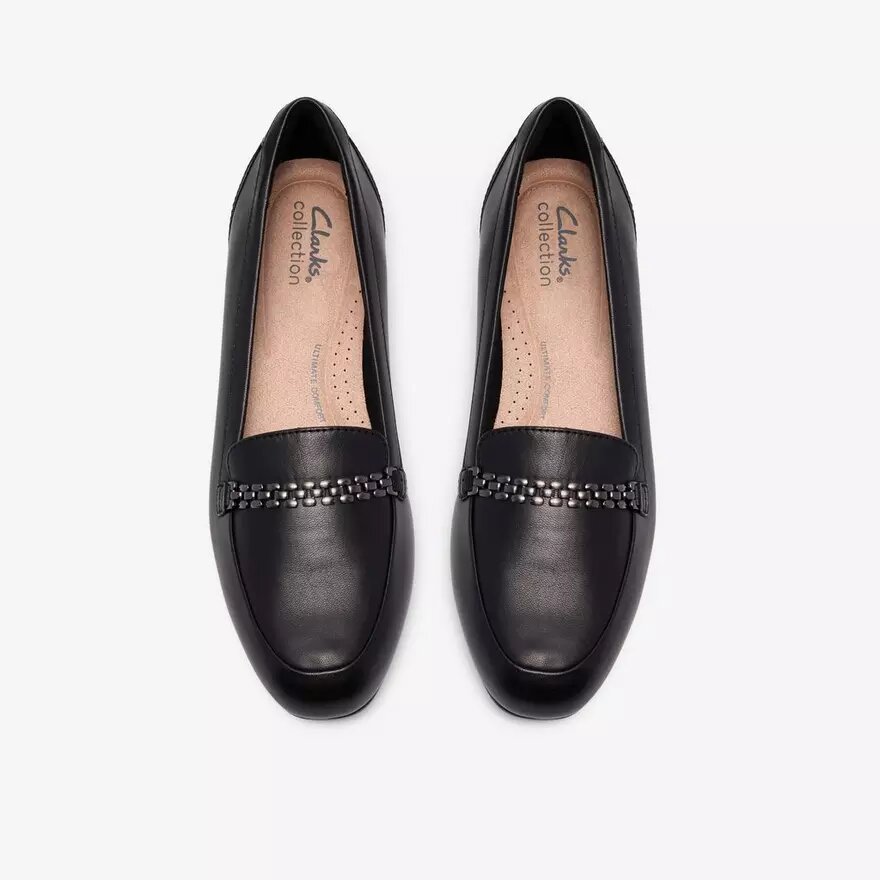 Juliet Mia slip-ons i sort læder til kvinder Juliet Mia slip-ons i sort læder til kvinder