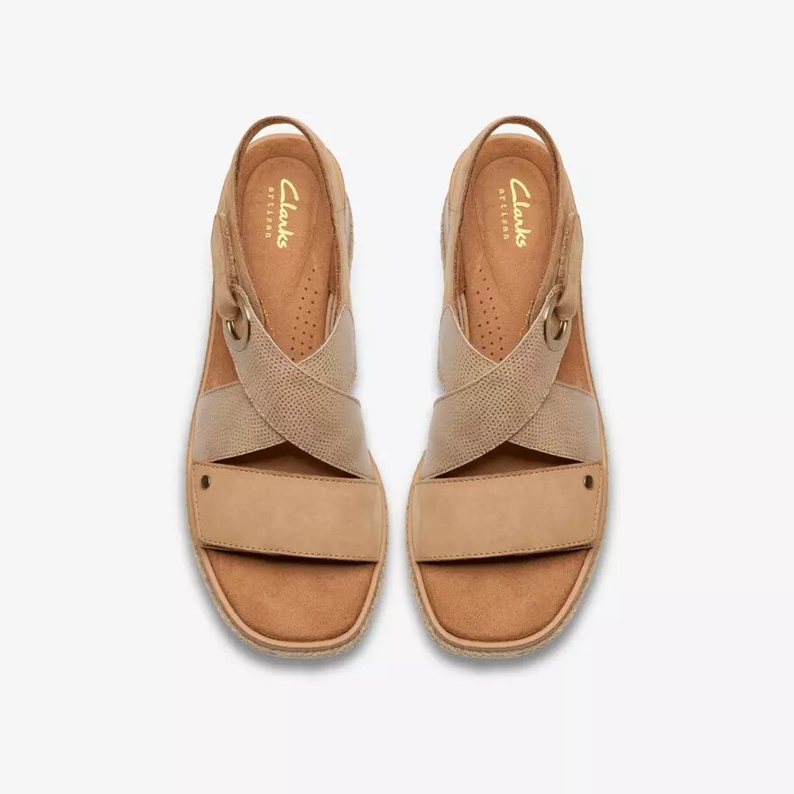 Kidiki Sun beige kombination-kilehæle-sandaler til kvinder Kidiki Sun beige kombination-kilehæle-sandaler til kvinder