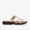 Kitly Pearl flade sandaler i champagnefarvet læder til kvinder Kitly Pearl flade sandaler i champagnefarvet læder til kvinder