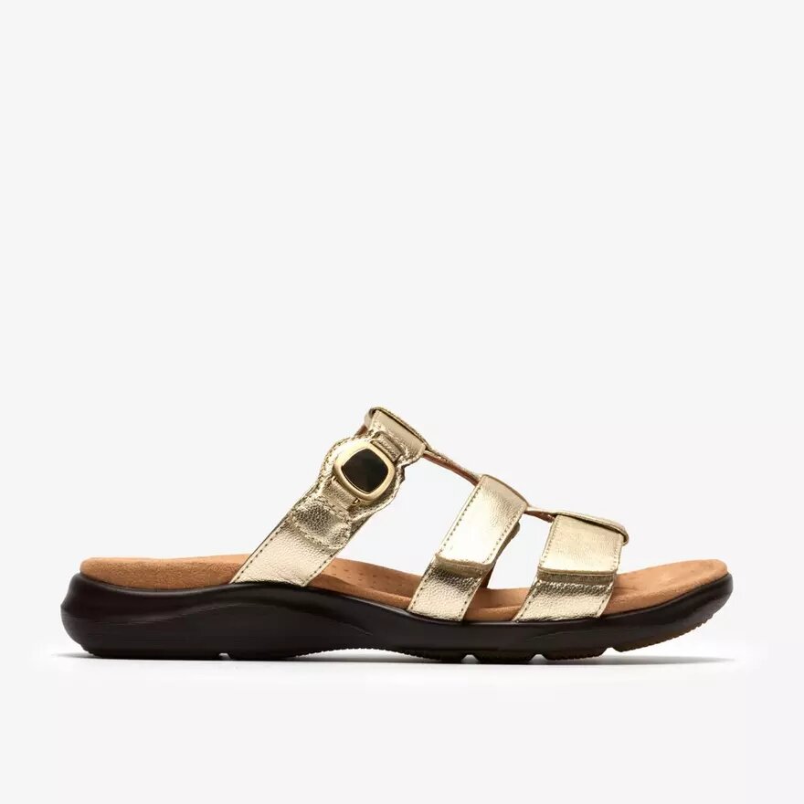 Kitly Pearl flade sandaler i champagnefarvet læder til kvinder Kitly Pearl flade sandaler i champagnefarvet læder til kvinder