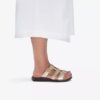 Kitly Pearl flade sandaler i champagnefarvet læder til kvinder Kitly Pearl flade sandaler i champagnefarvet læder til kvinder