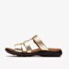 Kitly Pearl flade sandaler i champagnefarvet læder til kvinder Kitly Pearl flade sandaler i champagnefarvet læder til kvinder