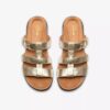 Kitly Pearl flade sandaler i champagnefarvet læder til kvinder Kitly Pearl flade sandaler i champagnefarvet læder til kvinder