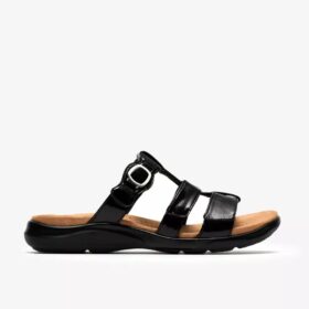 Kitly Pearl flade sandaler i sort lak til kvinder