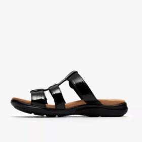 Kitly Pearl flade sandaler i sort lak til kvinder