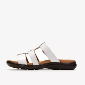Kitly Pearl hvide flade sandaler til kvinder