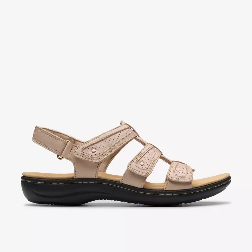 Laurieann Ivy flade sandaler i sandfarvet læder til kvinder Laurieann Ivy flade sandaler i sandfarvet læder til kvinder