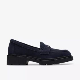 Lauryl Step loafers i marineblåt ruskind til kvinder