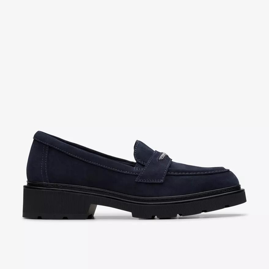 Lauryl Step loafers i marineblåt ruskind til kvinder Lauryl Step loafers i marineblåt ruskind til kvinder