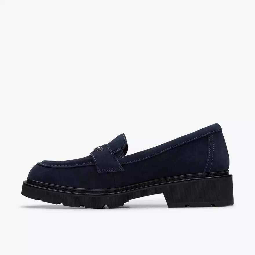 Lauryl Step loafers i marineblåt ruskind til kvinder Lauryl Step loafers i marineblåt ruskind til kvinder