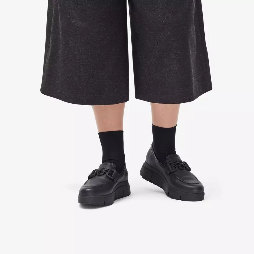 Loriini Izzy sort læder Loafers til kvinder Loriini Izzy sort læder Loafers til kvinder