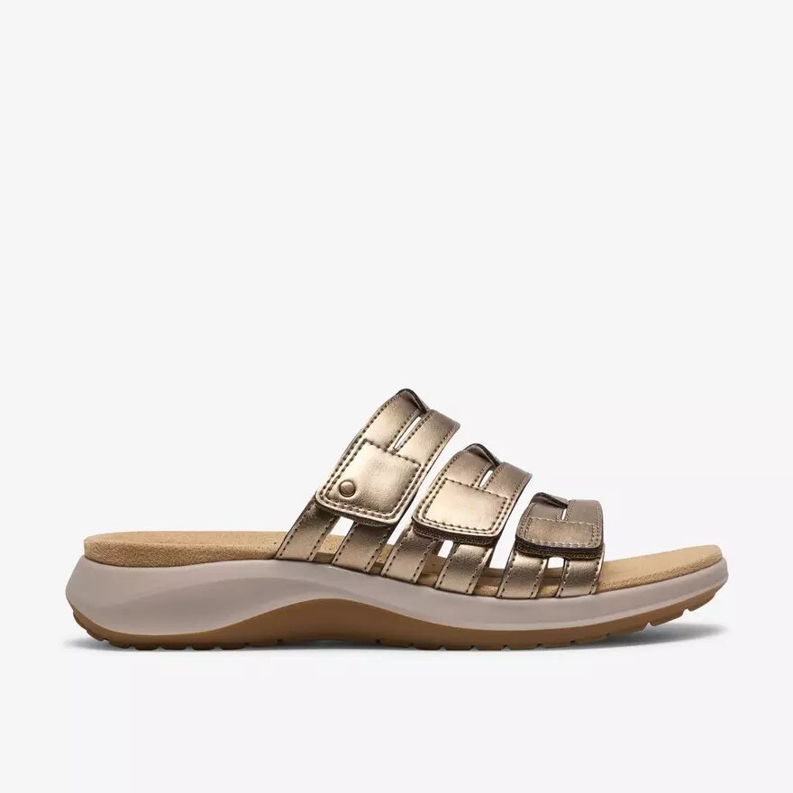 Maelynn Abby guldmetalliske flade sandaler til kvinder Maelynn Abby guldmetalliske flade sandaler til kvinder