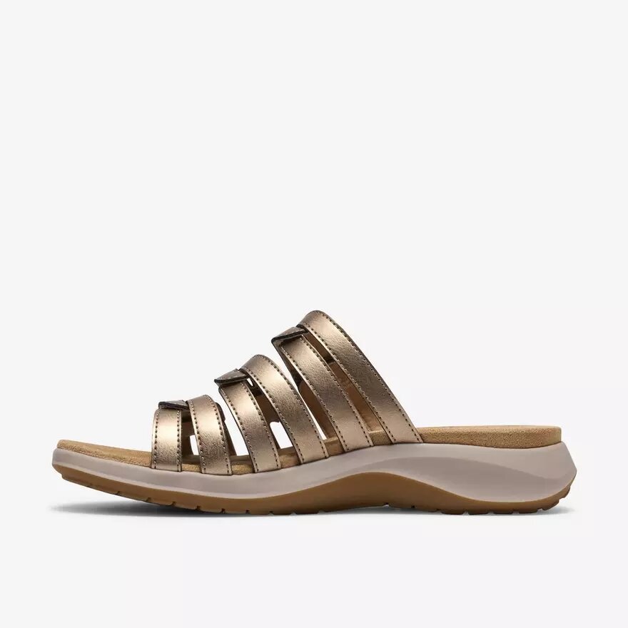 Maelynn Abby guldmetalliske flade sandaler til kvinder Maelynn Abby guldmetalliske flade sandaler til kvinder