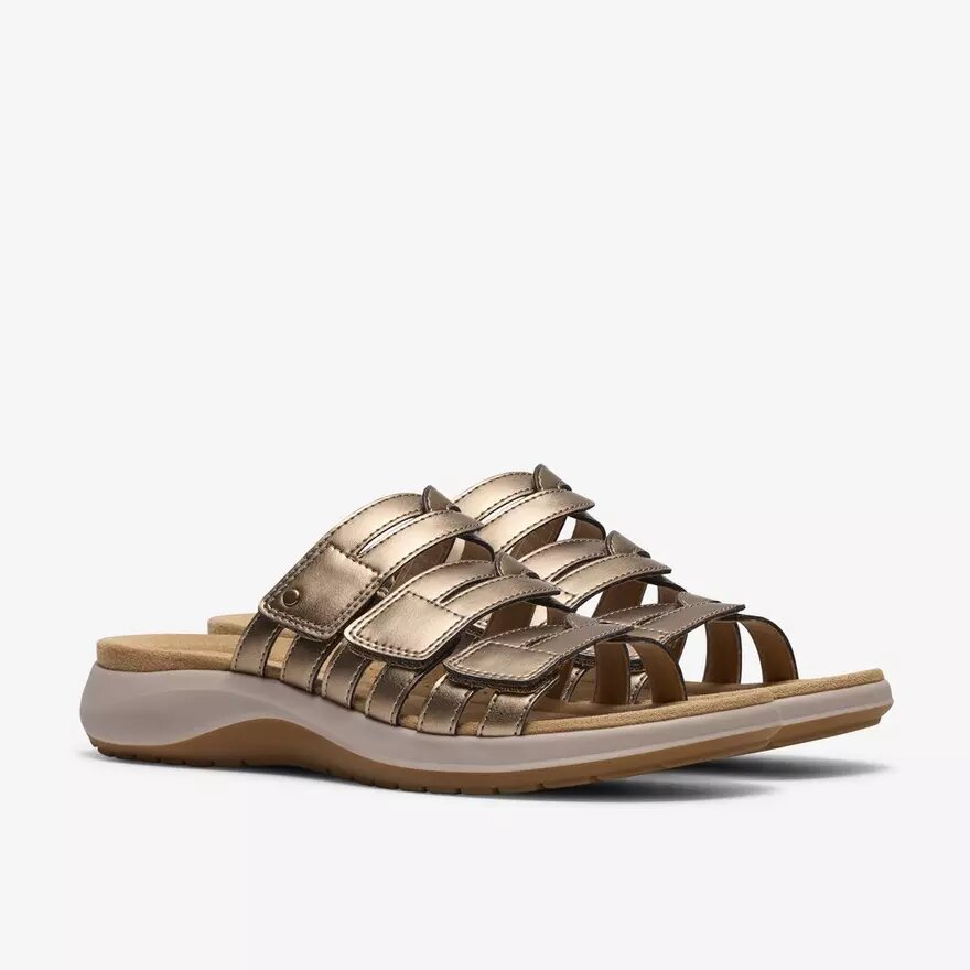 Maelynn Abby guldmetalliske flade sandaler til kvinder Maelynn Abby guldmetalliske flade sandaler til kvinder