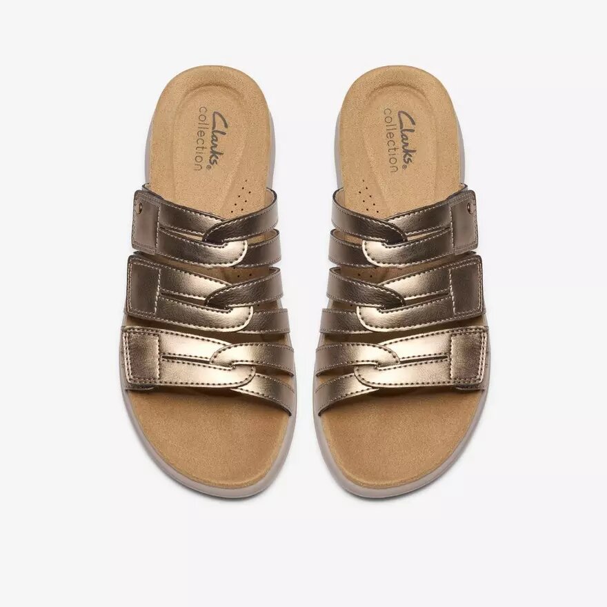 Maelynn Abby guldmetalliske flade sandaler til kvinder Maelynn Abby guldmetalliske flade sandaler til kvinder