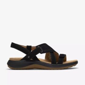 Maelynn Gem flade sandaler i sort nubuck til kvinder