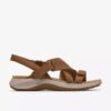 Maelynn Gem Tan flade sandaler i nubuck til kvinder Maelynn Gem Tan flade sandaler i nubuck til kvinder