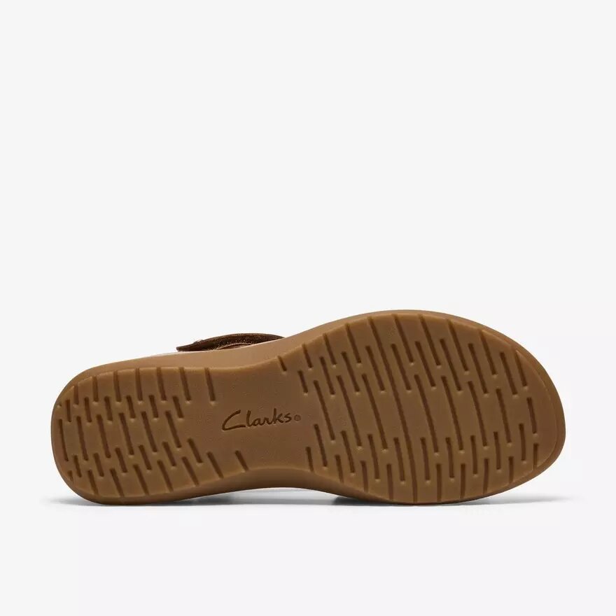 Maelynn Gem Tan flade sandaler i nubuck til kvinder Maelynn Gem Tan flade sandaler i nubuck til kvinder