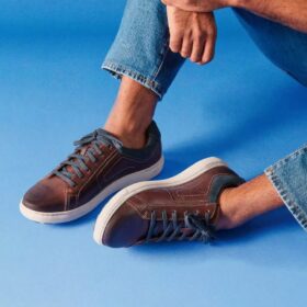 Mapstone Lace Sneakers i mahogni-læder til mænd