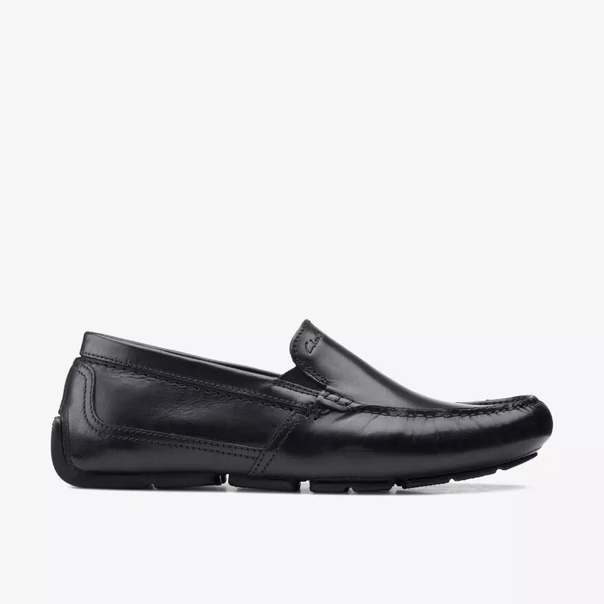 Markman Plain sorte læder-Loafers til mænd Markman Plain sorte læder-Loafers til mænd