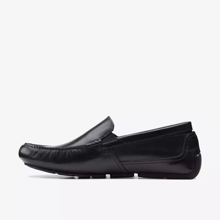 Markman Plain sorte læder-Loafers til mænd Markman Plain sorte læder-Loafers til mænd