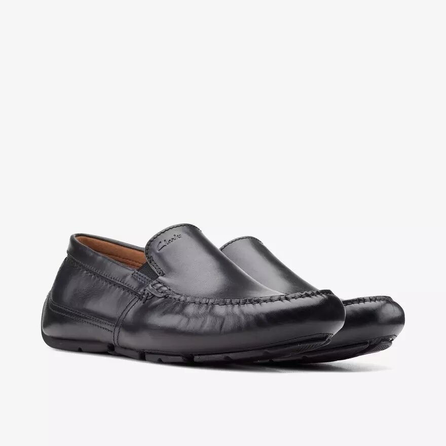 Markman Plain sorte læder-Loafers til mænd Markman Plain sorte læder-Loafers til mænd