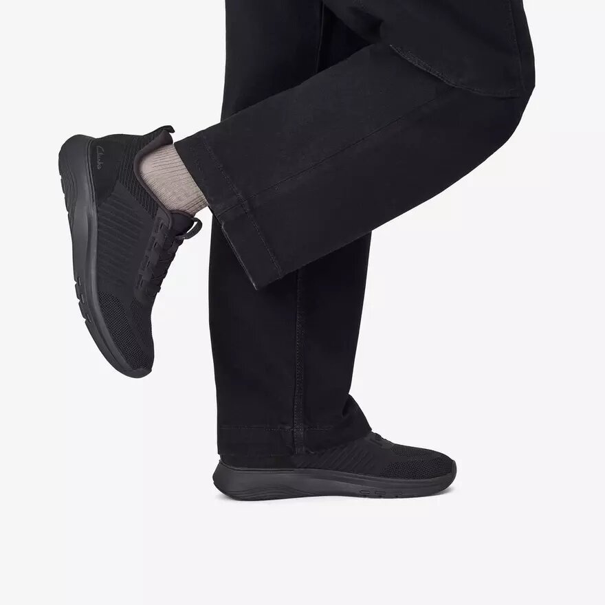 Motion Trek Lt sorte strikkede Sneakers til mænd Motion Trek Lt sorte strikkede Sneakers til mænd